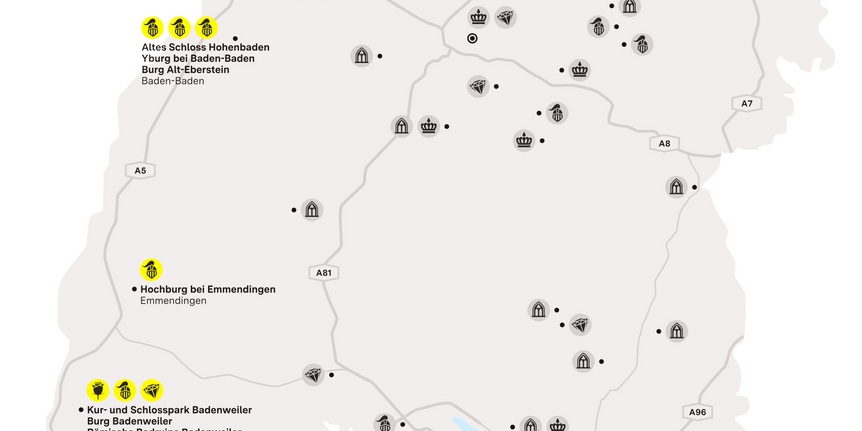 Karte der Region "Geheimnisvolle Ruinen am Oberrhein"